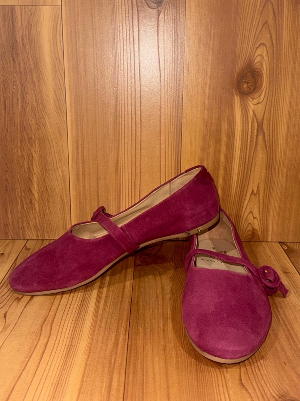 beek Crane Raspberry Suede Mary Jane Flats